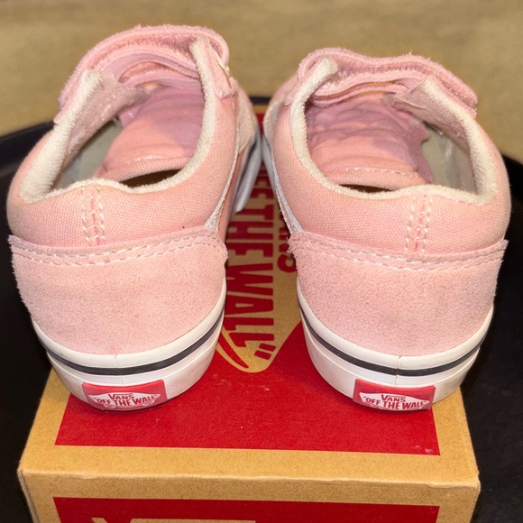 Vans Old Skool V Light Pink Velcro Sneakers Toddler Girls Size 8.5c - Picture 4 of 4